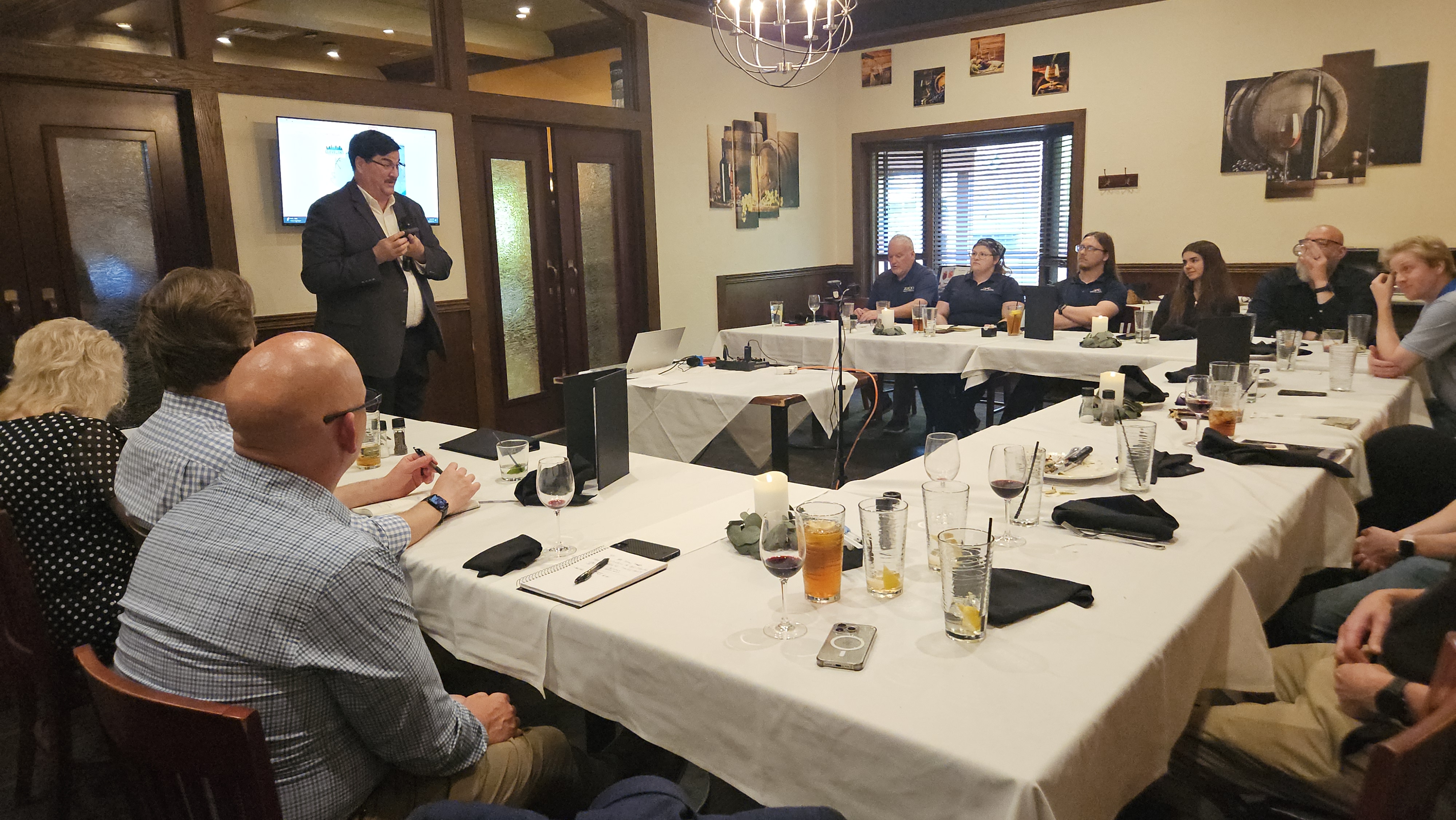 Dan presenting far view